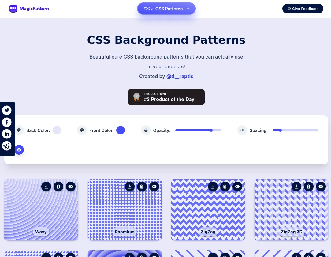MagicPattern CSS Background Patterns