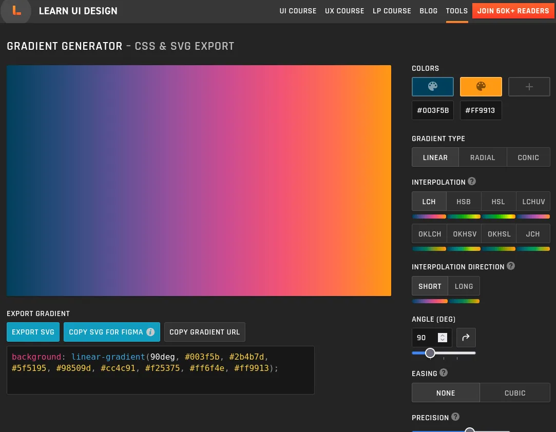 Learn UI Design - Gradient Generator